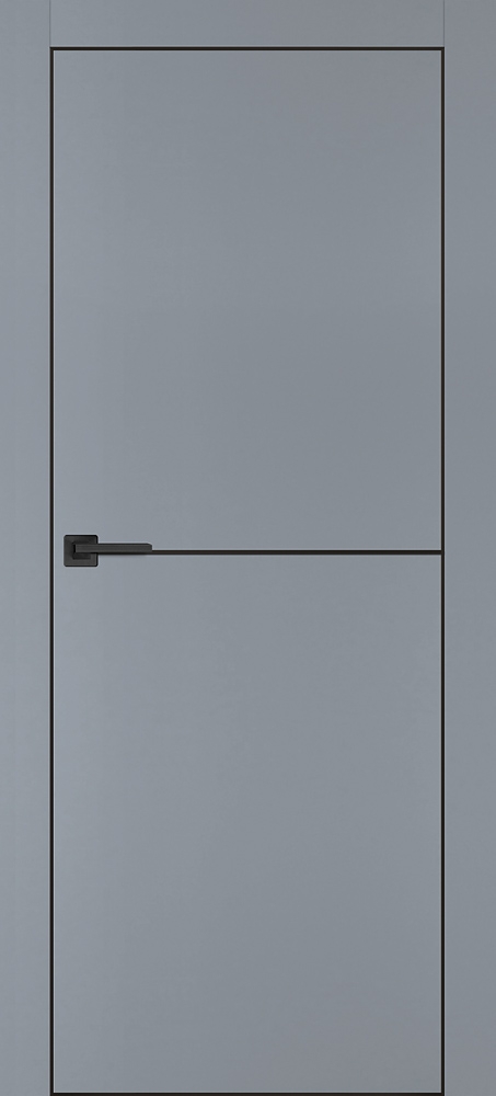 Фото Межкомнатная дверь PX-19 черная кромка с 4-х ст. Серый матовый